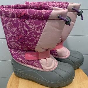 Columbia, pink water proof snow boots.
